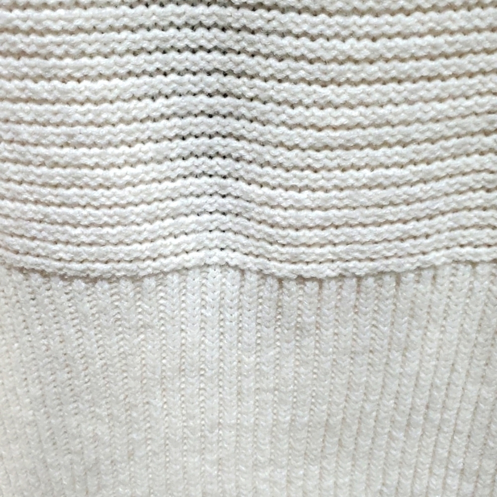 FAUX FUR KNIT SWEATER CREAM, SIZE PETITE LARGE - Picture 9 of 9